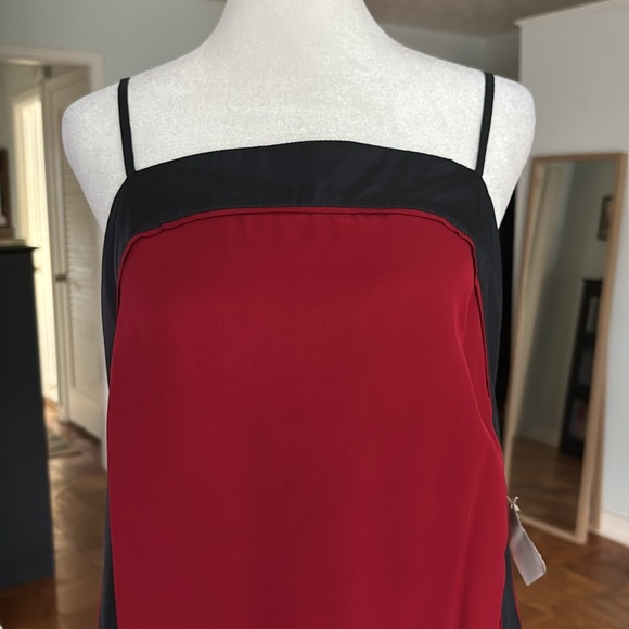 LAST CHANCE🚨 NWT See by Chloé Burgundy/Black Color Block Midi Dress - Picture 9 of 13